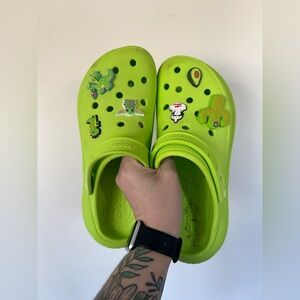 Lime Green Crocs Mega Crush Clogs